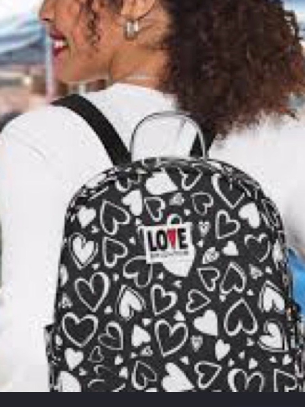 BRIGHTON “Endless Love” Heart Print Women’s Backpack - Black & White LOVE Design
